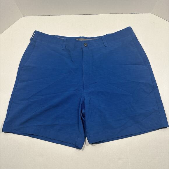 Ben Hogan Mens Performance Golf Shorts Size 36 Blue Flat Front Stretch Waistband - Picture 1 of 9